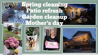 Patio Refresh/Plants/Garden cleanup/Mother's Day 💖☕️🌿💙 #weekendvlog