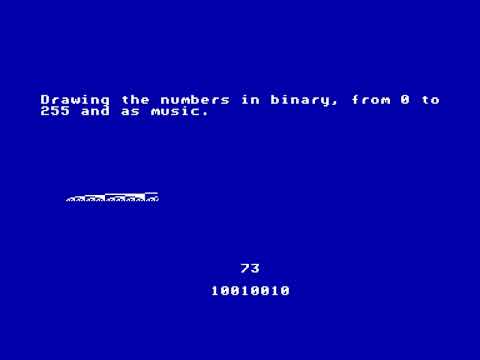 Visualization and sonification of binary numbers from 0 to 255.