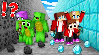 Mikey Family DIRT vs JJ Family DIAMOND Mine Survival Battle in Minecraft - Maizen