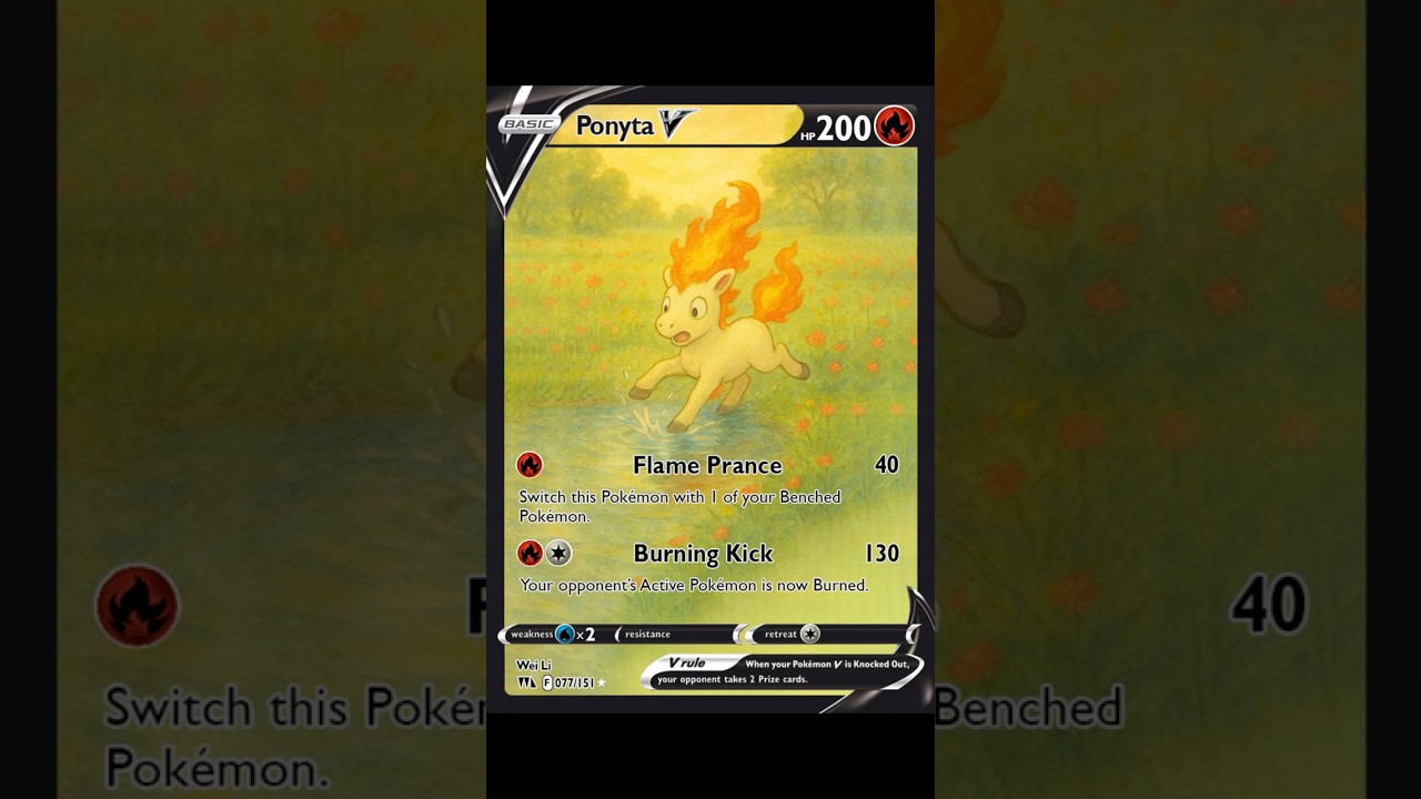 Please subscribe | 077 Ponyta | DIY Ponyta V alt art 