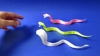 Как сделать змею из бумаги. Оригами змея