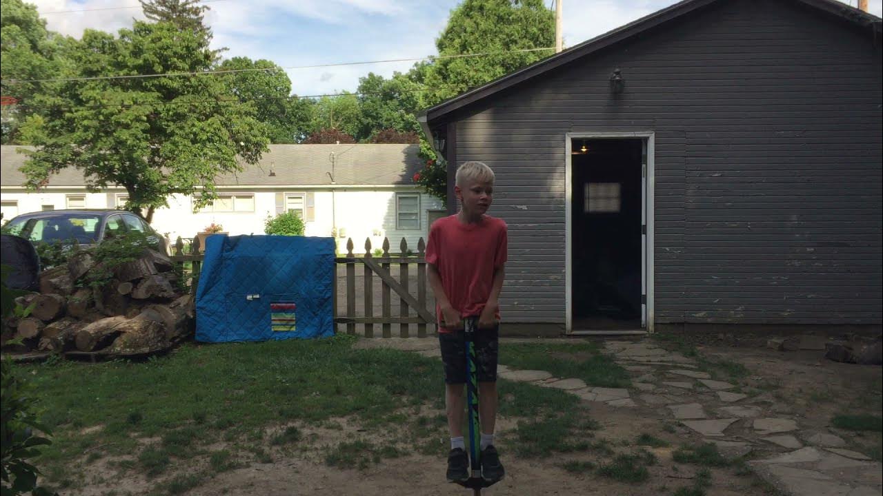 8 year old breaks pogo stick world record with more than 9,000 jumps