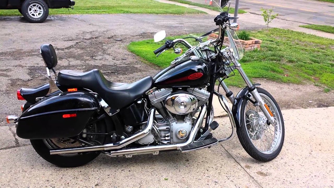 2002 Softail  Standard  FXST Straight Pipes YouTube