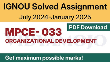 IGNOU MPCE 033 Solved Assignment 2024-25 PDF Download | IGNOU MA Psychology/MAPC 2nd Year Assignment