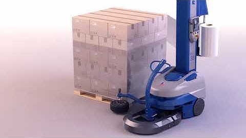 Self-Propelled Robotic Stretch Wrapper Robot S6 by Robopac with Variable Roping Device