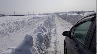 Разделительная полоса из снега