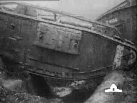 British Mark IV Tank in action - F03728 (silent) - YouTube