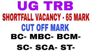 UGTRB cut off mark and shortfall vacancy details