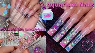 AQUARIUM NAILS DIY LIQUID NAILS USING POLYGEL SUMMER POLYGEL NAILS | NAIL TUTORIAL