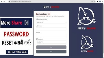 How to Reset Forgotten Meroshare Password - Recover and change your Meroshare Password 2021 Updates