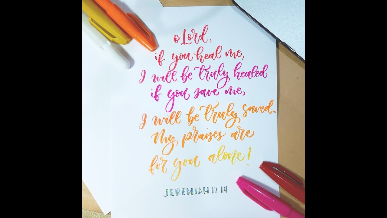 Bible Verse Calligraphy Using Pentel Fude Touch Sign Pen. - YouTube