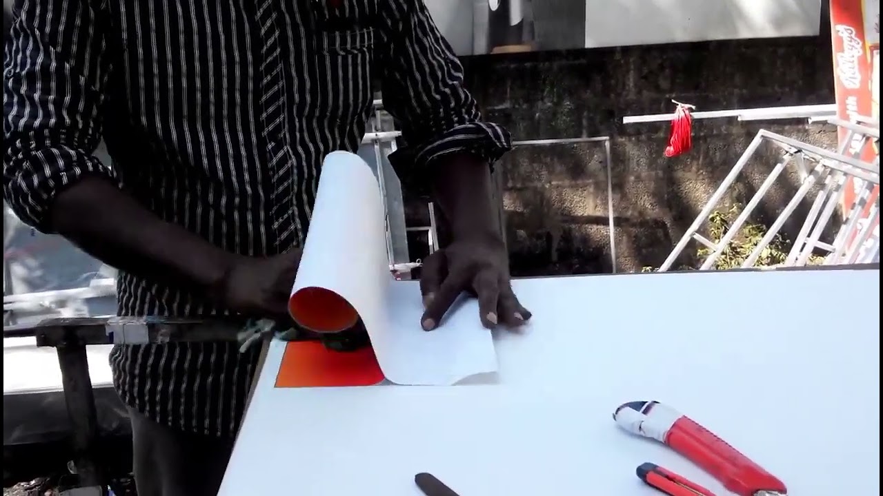 HOW TO PASTE VINYL STICKER ON FOAM BOARD (Forex Board)