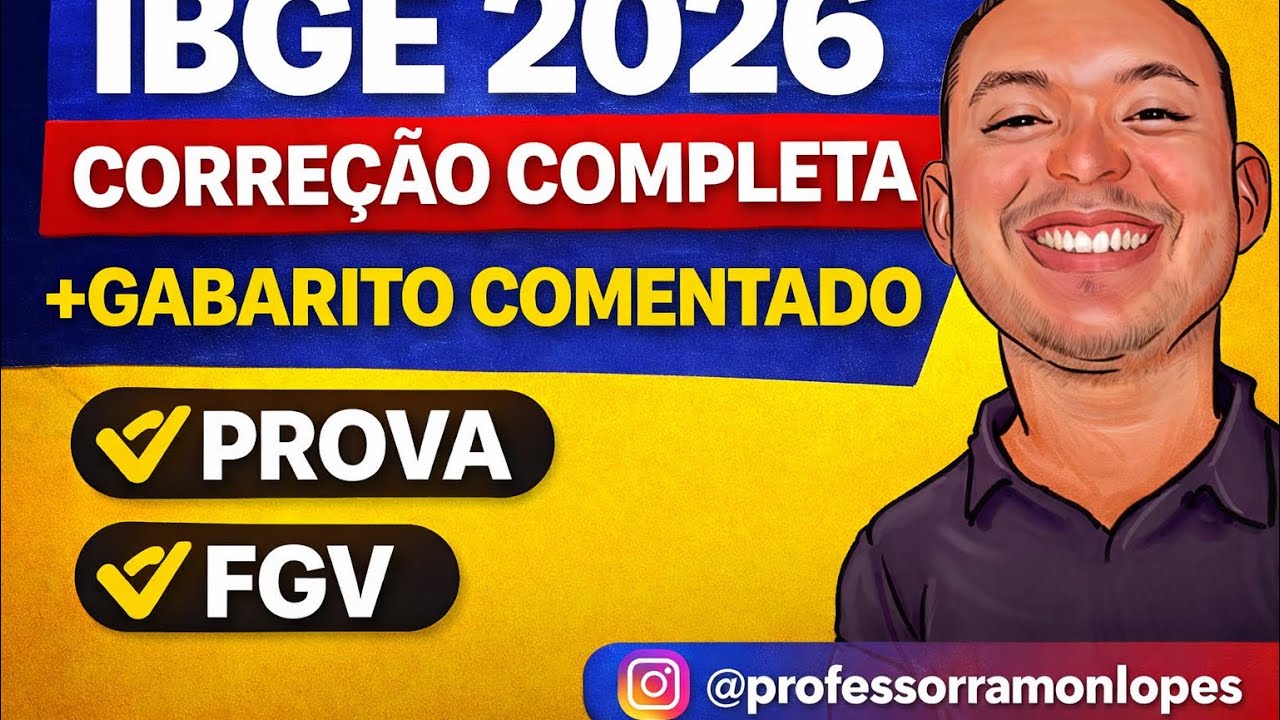 CORREÇÃO COMPLETA – Prova do IBGE 2026 | Agente de Pesquisa e ...