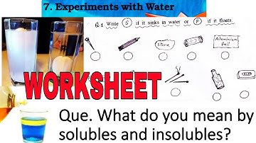 Extra Question Answers / Experiments With Water / Class 5 / Chapter 7 / Worksheet / NCERT