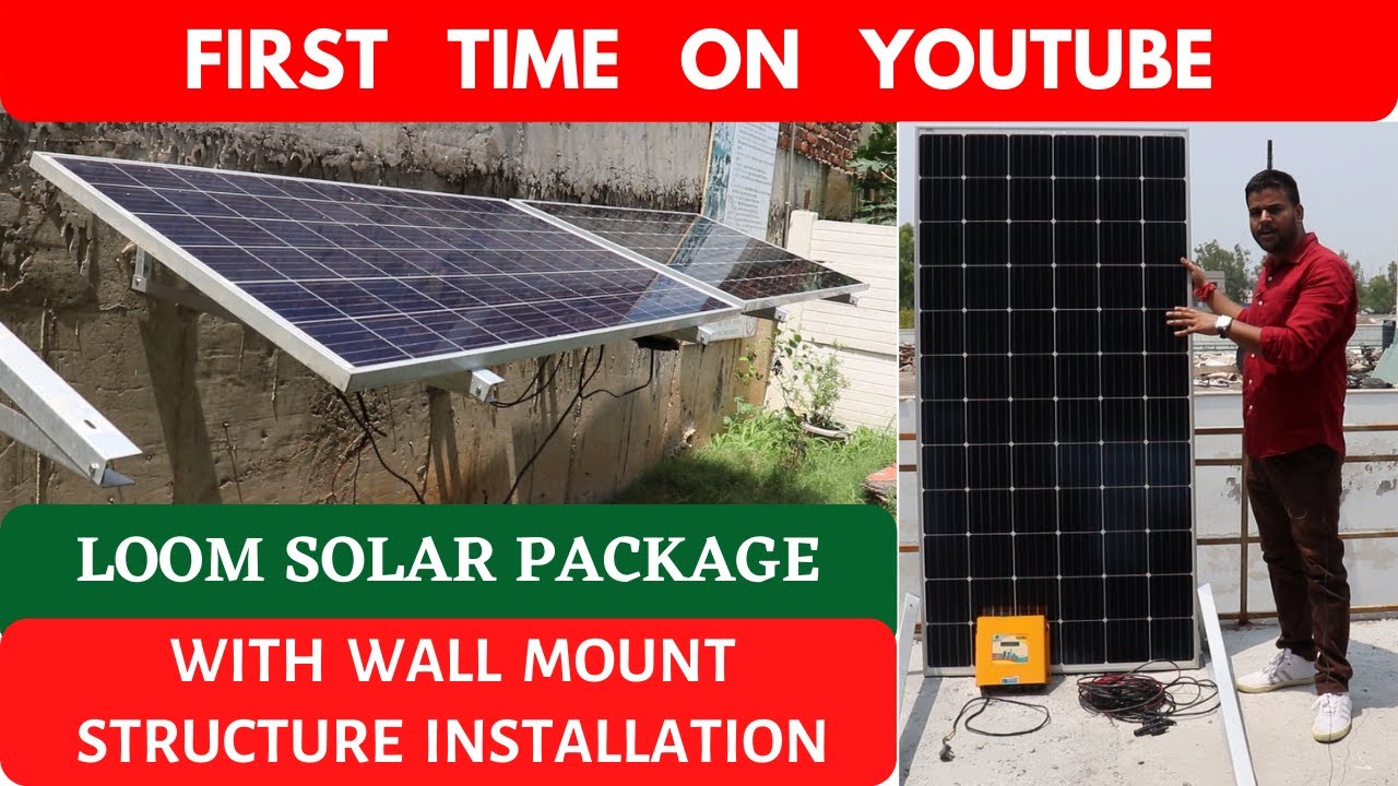 Loom Solar Panel + Solar Charge Controller + Solar Panel Stand + Wall Mount Structure Installation
