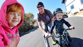 Niko Rides a BiG BiKE!! Last Day of our Spring Break family vacation at the Bear Lake house!