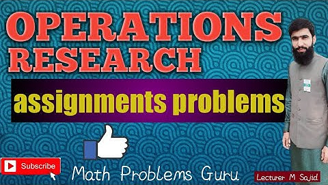 Operations Research: Assignment Problem Urdu/Hindi