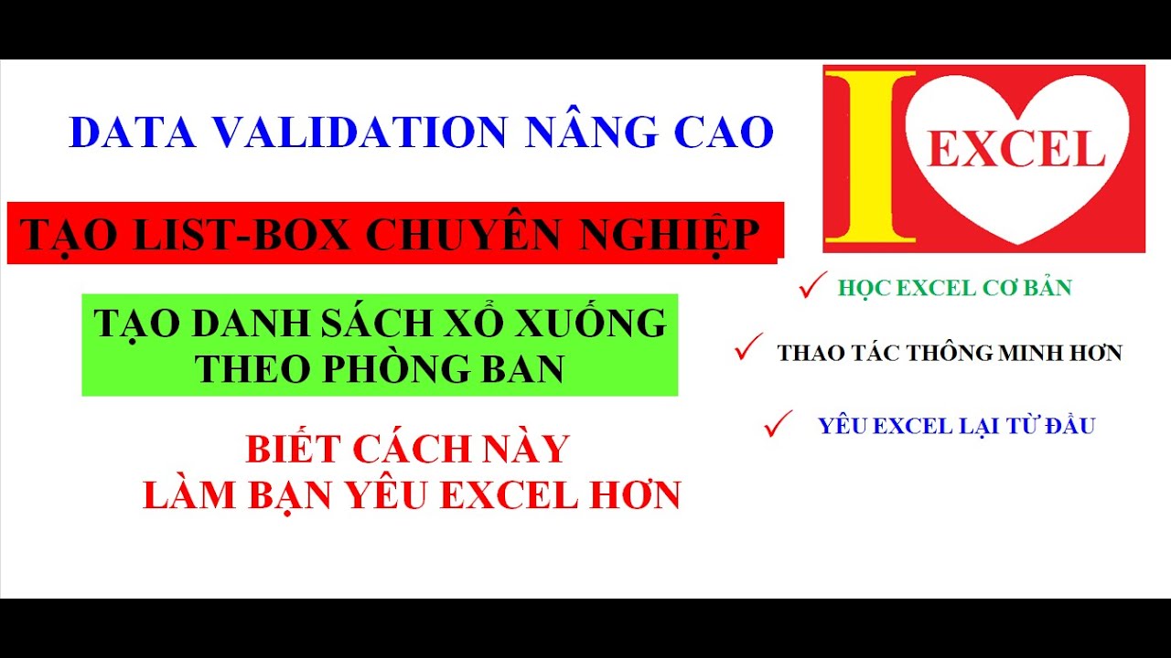 DATA VALIDATION NÂNG CAO PHẦN 1 - 7PHÚT HỌC HÀM INDIRECT, DATA ...