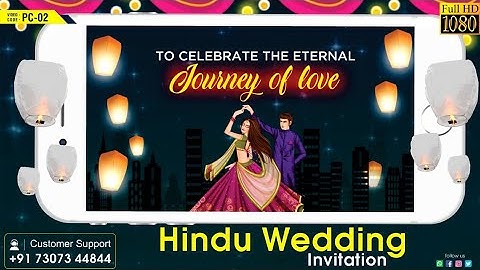 Animated Hindu Wedding Invitation Video | Save The Date | PC-02