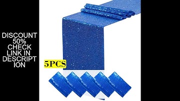 5Pcs-12x72 Inches Royal Blue Sequin Table Runner Sparkle Table Runner for Baby Bridal Shower Wedding