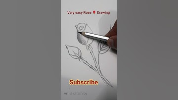 Easy rose drawing l how to draw a rose #shorts ‎@Aryanvermastudios @chandanartacademy