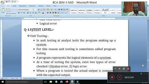 SY BCA  SEM 3,SYSTEM ANALYSIS AND DESIGN PART 7,Parangat College  Maharshi Gurukul