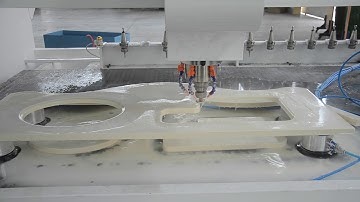 Kitchen counter top stone works cnc router with automatic tool changing system
