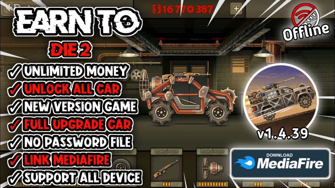Earn to Die 2 Mod Apk Latest Version v1.4.39 Unlimited