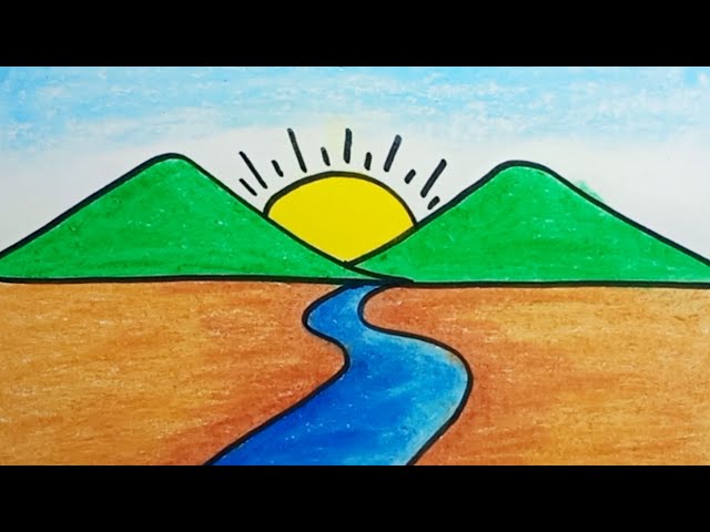 It's been a long while since I made a drawing on some sort of landscaped  scenery. Today I want to go to that… | River drawing, Coloring pages  nature, Guided drawing