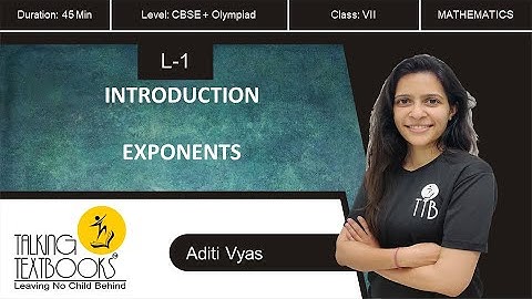 L-1 Introduction | Exponents Class 7 | Aditi Vyas | TTB