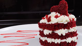Mini red velvet cake | Layered mini red velvet cake