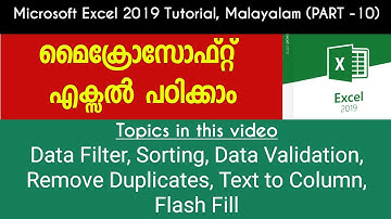 Microsoft Excel - Malayalam Tutorial [Part-10]