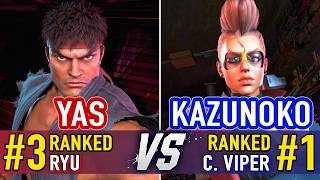 SF6 🤜 YAS (#3 Ranked Ryu) vs KAZUNOKO (#1 Ranked C. Viper) 🤛 SF6 High Level Gameplay