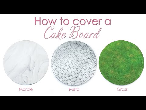 How to Cover your Cakes Boards - Marble, Metal amp Edible Grass - Cake Decorating Techniques