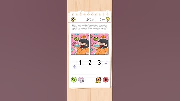 Brain test , Brain out level 8, How many differences can you spot between the two pictures?