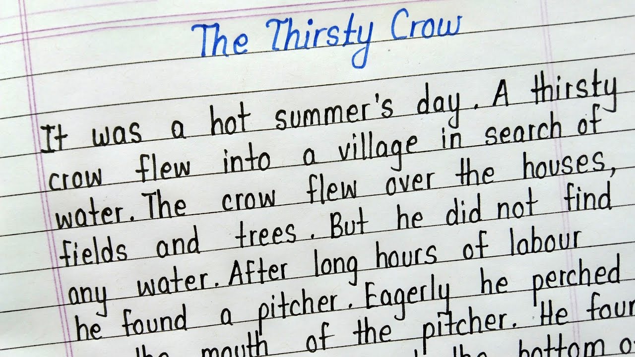 Story on 'the thirsty crow' in english - YouTube