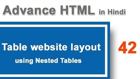 Table webpage layout using nested table in HTML in HIndi