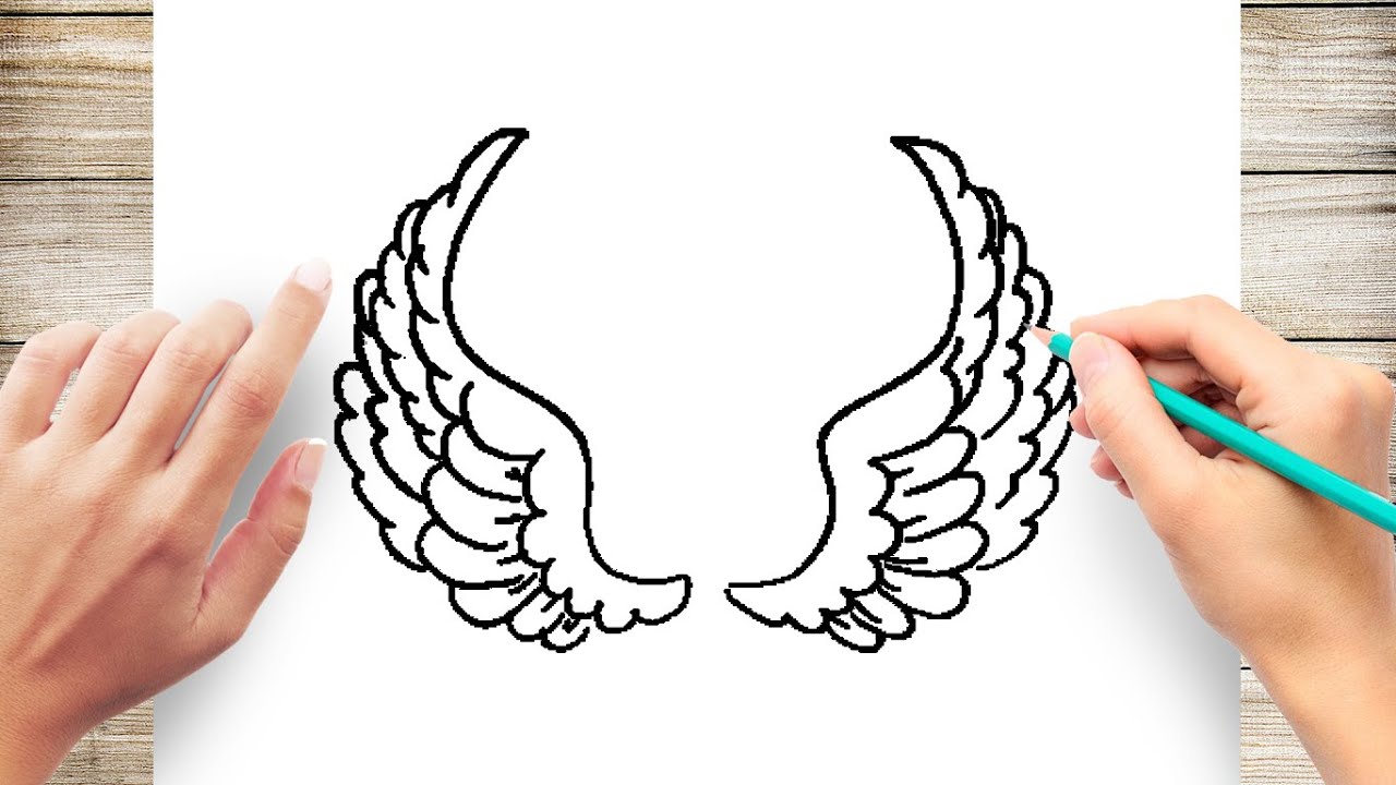 How To Draw Angel Wings Step By Step For Beginner Youtube