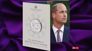 Prince William's 40th birthday celebration coin (UK) - BBC News - 23rd May 2022