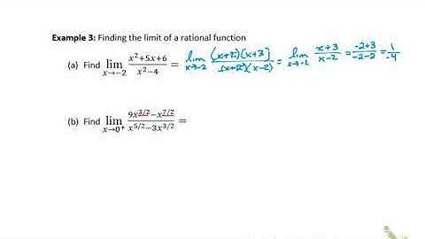1.6 Determining Limits Using Algebraic Manipulation Example 1
