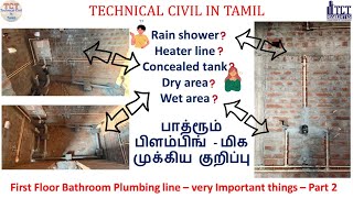 Concealed Flush Tank, Shower height, Solar point, Heater point, Plumbing line Importants – Part 2