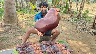 Beef Liver = Gurvy - Cooking AND Eating in our Village ONE MAN making