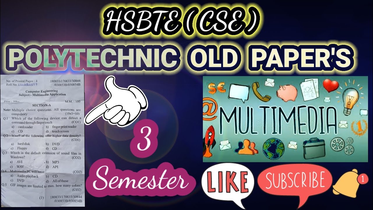 Multimedia Application Previous Paper For Polytechnic 2nd Year CSE multimedia-application-previous-paper-for-polytechnic-2nd-year-cse