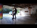 Skateboarding /surfskating in a garage (it&#39;s wet outside)