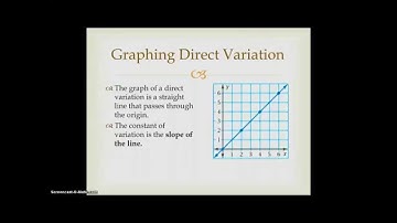 Algebra 1, Direct Variation