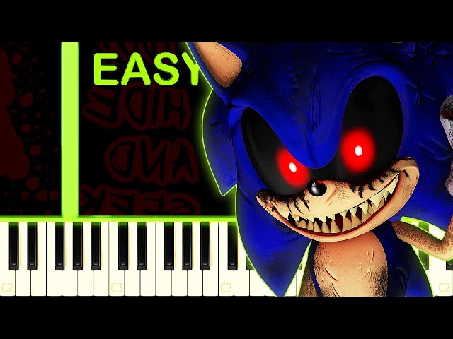 SONIC.EXE THEME - EASY Piano Tutorial 