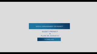 Management De Proiect - Bugetul Proiectului Și Planul De Achiziții