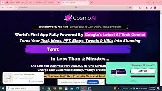Cosmo AI OTO 1 to 10 OTOs Links + Upsells Info
