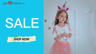 Kids Girls Clothing Set Unicorn Graphic Short Sleeve Print White Blushing