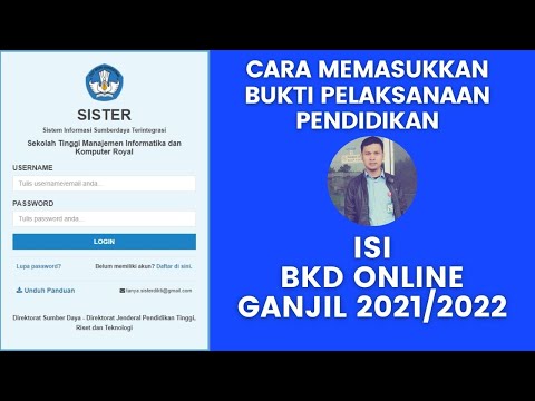 Cara input data bukti pelaksanaan pendidikan pada bkd online sister